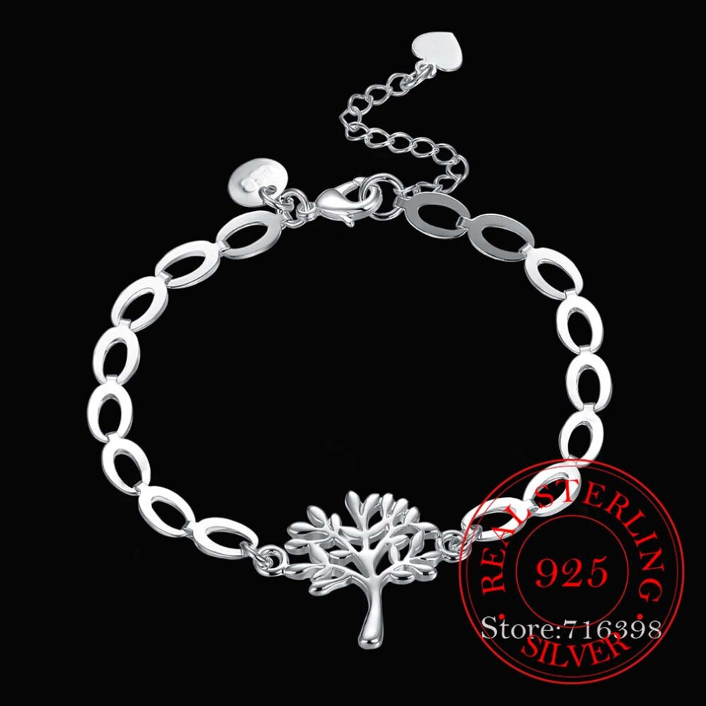 Tree of Life Sterling Silver Ankle Bracelet & Bangle Set 925 - Jewelry Gift for Women & Mom