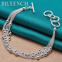 925 Sterling Silver Grape Beaded Bracelet for Women's Party Style Jewelry