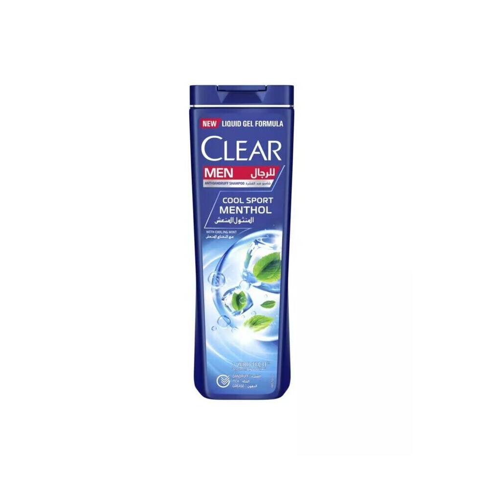 Clear Cool Sport Anti Dandruff Shampoo With Menthol White Removes & Resists Dandruff 400ml