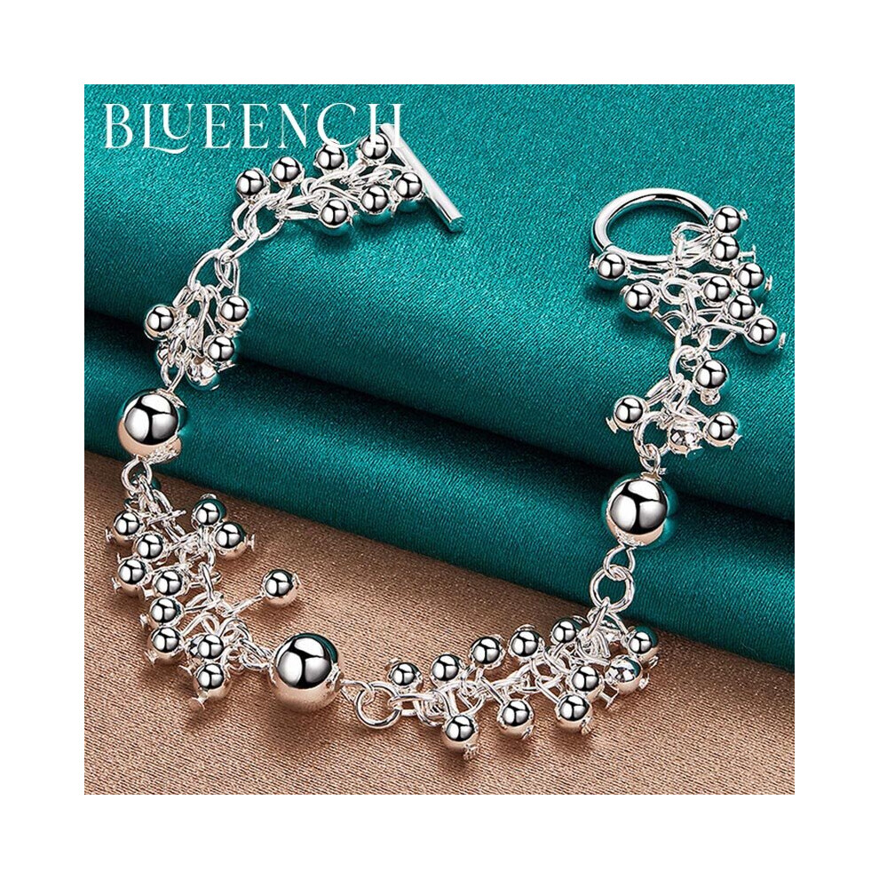 925 Sterling Silver Grape Beaded Bracelet for Women Wedding High Jewelry