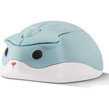 Cute Mini Hamster Shape Optical Mouse,1200 DPI Noise Reduction Ultra Portable Travel Mouse,2.4 GHz with USB Unifying Receiver(Blue)