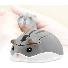 Cute Mini Hamster Shape Optical Mouse,1200 DPI Noise Reduction Ultra Portable Travel Mouse,2.4 GHz with USB Unifying Receiver(Gray)