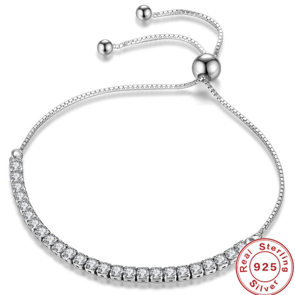 High 925 Sterling Silver Bracelet Zircon Tennis Zircon Crystal Bracelet For Women Engagement Gift Multicoloured