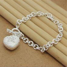 925 Sterling Silver Bracelet Heart Shaped Zircon Crystal Bracelet for Woman Jewelry Gift