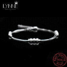 925 Sterling Silver Frosted Beaded Bracelets Double Layer Three Small Ball Bead Chain Bracelet Women Jewelry Gift
