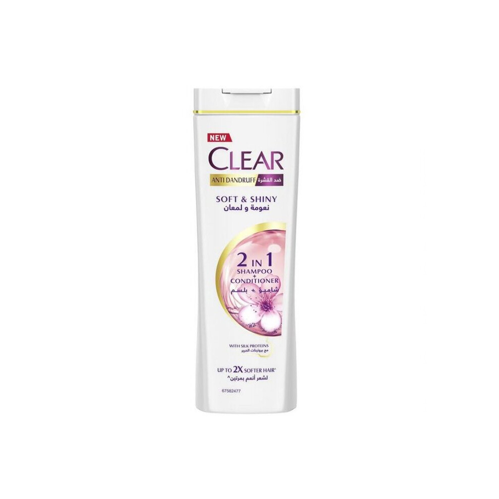 Clear Soft & Shiny Anti Dandruff 2 In 1 Shampoo + Conditioner 400 Ml Green