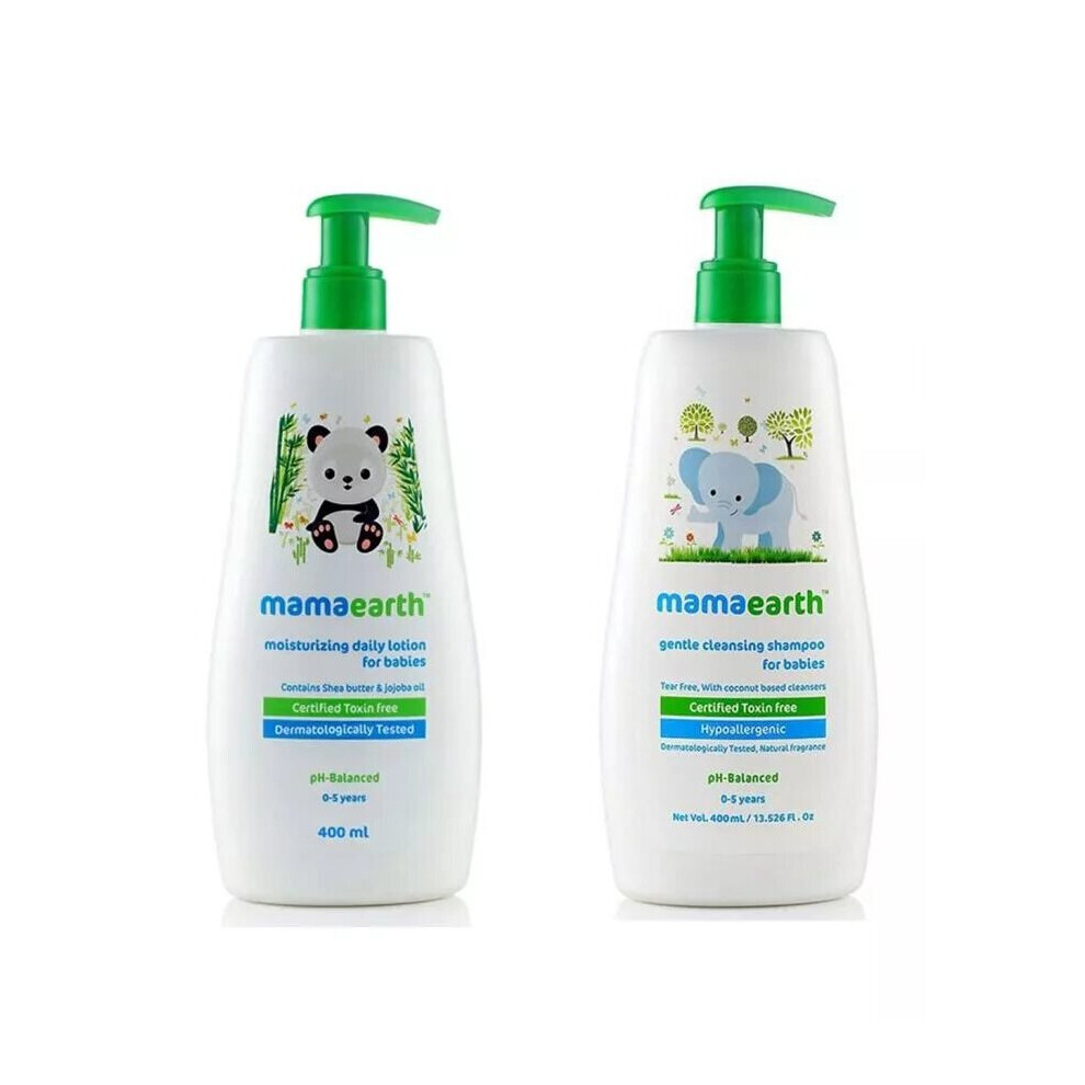 Mamaearth Daily Moisturizing Baby Lotion 400 mL + Mamaearth Gentle
