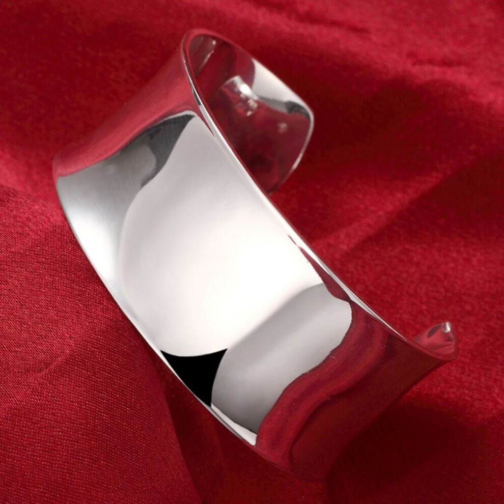 High Silver 925 Jewelry Bangle Bracelet Round Big Open Bangle Women Men Jewelry