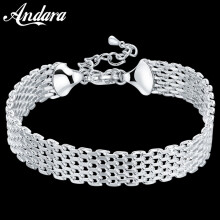 Sieraden 925 Sterling zilveren armband mesh armband vrouw sieraden Gift
