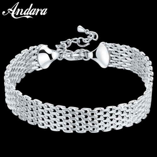 Jewelry 925 Sterling Silver Bracelet Mesh Bracelet Woman Jewelry Gift