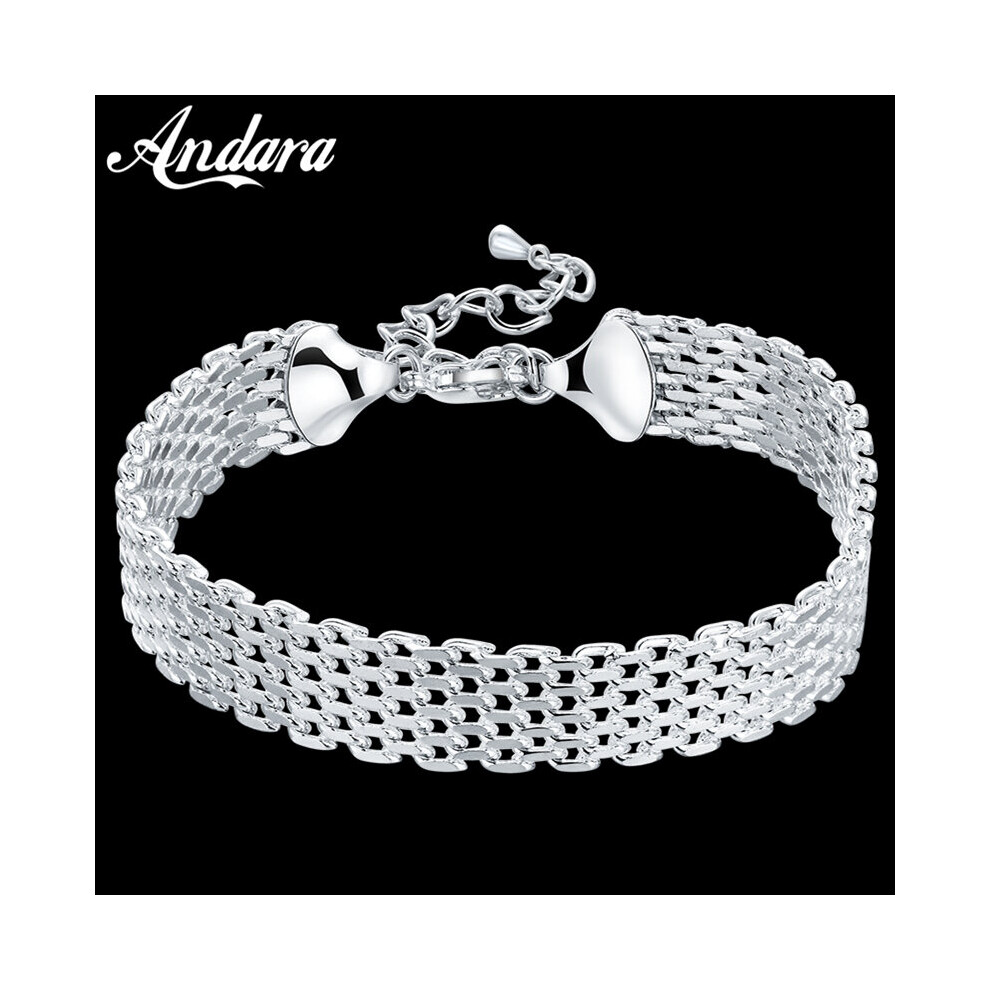 Jewelry 925 Sterling Silver Bracelet Mesh Bracelet Woman Jewelry Gift Multicoloured