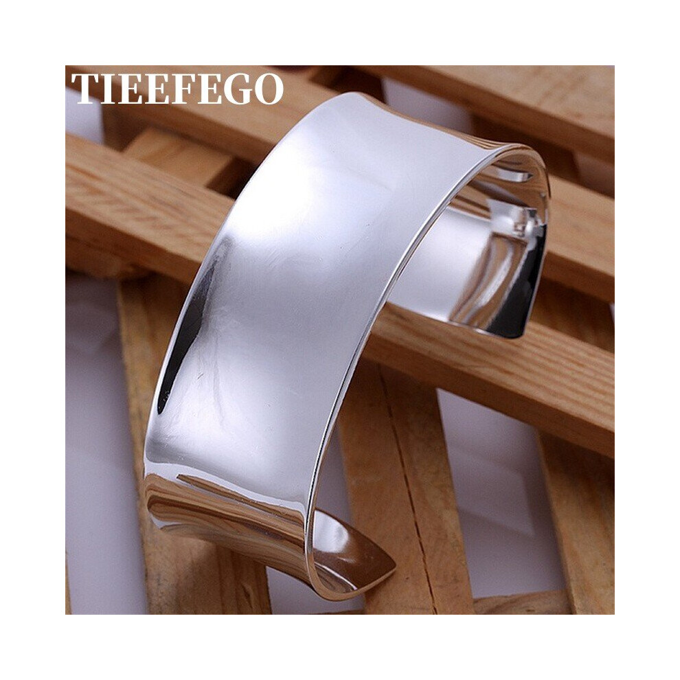 925 Silver High Silver Women Solid Lady Bangle Jewelry Charm Big Cuff Men Bracelet Jewelry-image-OPC-PBSD5SW-NEW