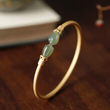 925 Sterling Silver Bracelet for Women Hetian Jade Ancient Orchid Retro Opening Chinese Style Bracelet