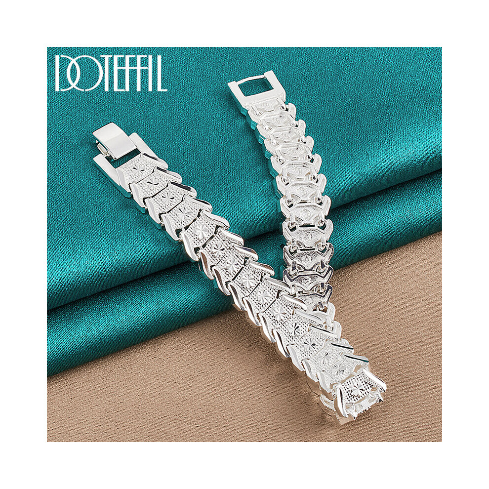 925 Sterling Silver Wide Wristband Bracelet Chain For Women Man Wedding Engagement Party Jewelry-image-OPC-PBSD7QQ-NEW