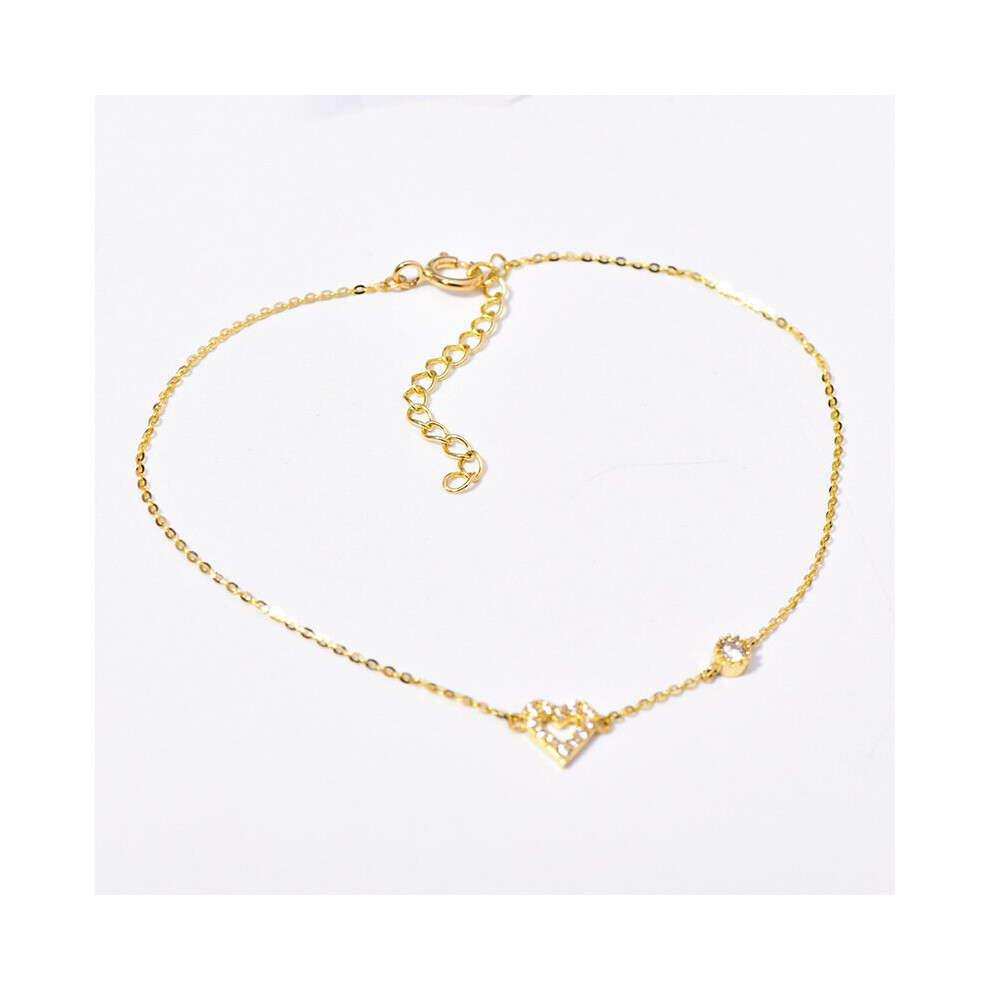 Real 925 Sterling Silver Zircon Heart Chain 14K Charm Bracelet For Women Fine Jewelry Minimalist Accessories-image-OPC-PBSD82S-NEW