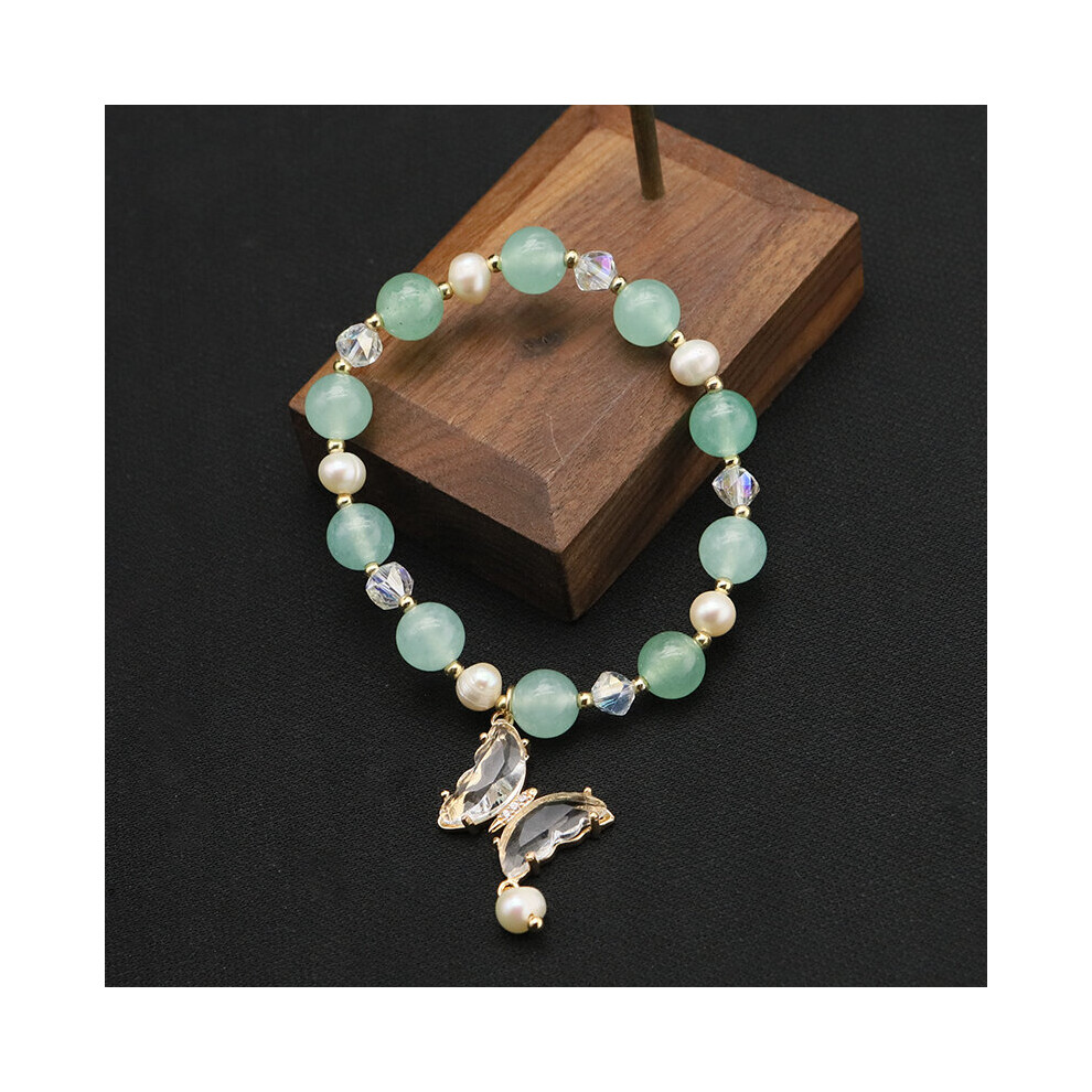 Verdure Zircon Butterfly Natural Pearls Woman Stretch Bracelet Romantic Charm Fine Jewelry Prom Party Accessories-image-OPC-PBSD9PC-NEW
