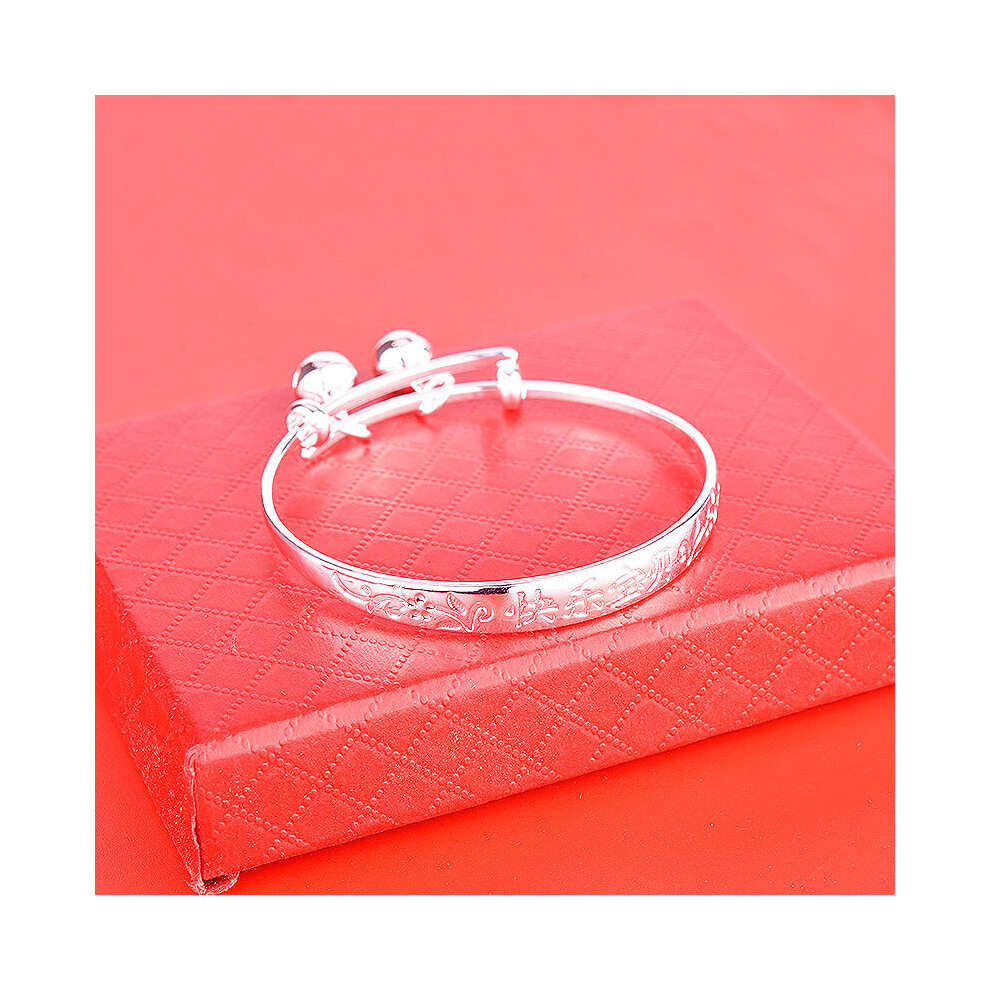 European Baby Kids Birth Gift Chinese Wishing Lively Clever 925 Sterling Silver Bangles Bracelets Be157 Silver,Multicoloured