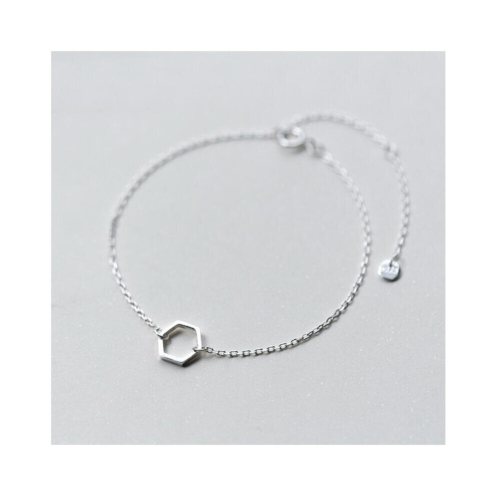 MloveAcc 100% 925 Sterling Silver Women Jewelry Hollow Hexagon Bracelet for Gift Girls Lady Drop-image-OPC-PBSDCH5-NEW