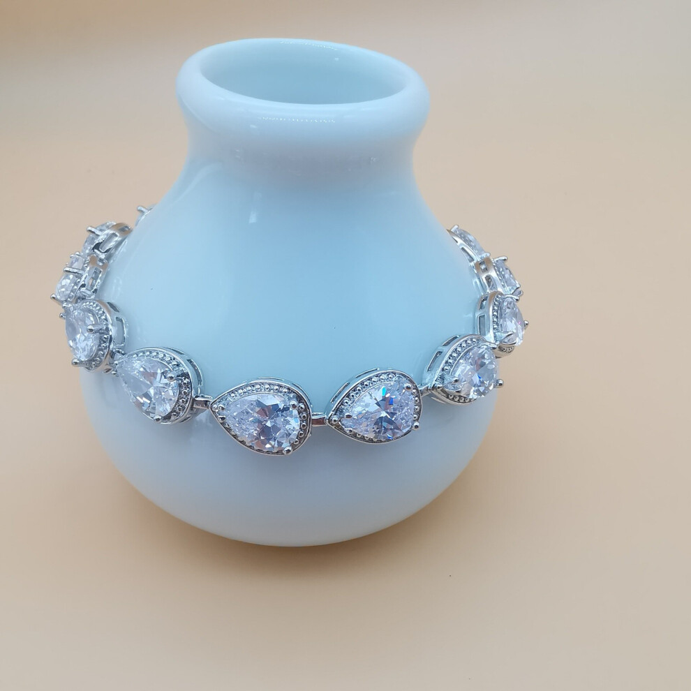 925 Sterling Silver Moissanite Diamond Bracelet For Women Crystal Zircon Charm Bracelet Fine Jewelry Multicoloured