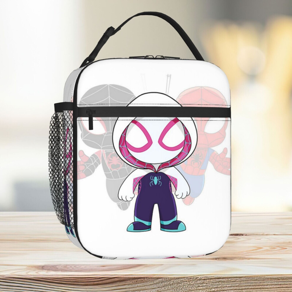 Lunch Bag Spidey And Friends, Gwen Little Spider Ghost, Baby Spidey Girl, Grl Pwr, Cartoon Ghost Spider Tote Insulated Cooler Kids School Travel