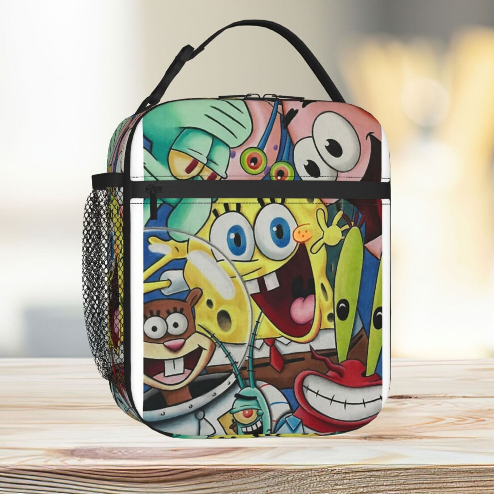Famgem Lunch Bag Spongebob And Friends! Tote Insulated Cooler Kids School Travel