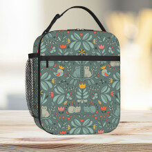 Lunch Bag Swedish Folk Cats Tote Insulated Cooler Kids School Travel