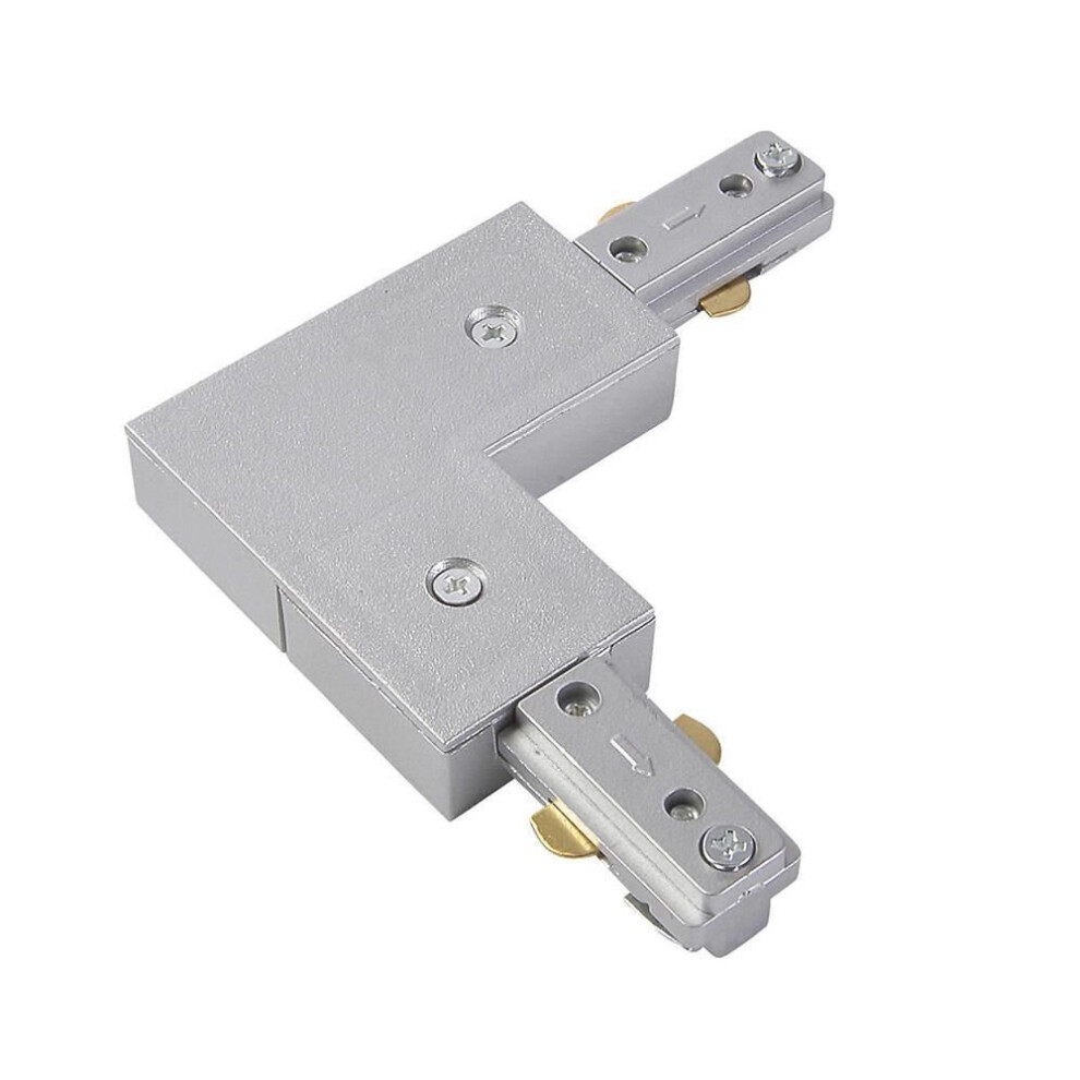 Litecraft L Shape Connector For Single Circuit Mains Track - Silver 5051569029679
