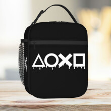 Lunch Bag Playstation Black And White Tote Insulated Cooler Kids School Travel