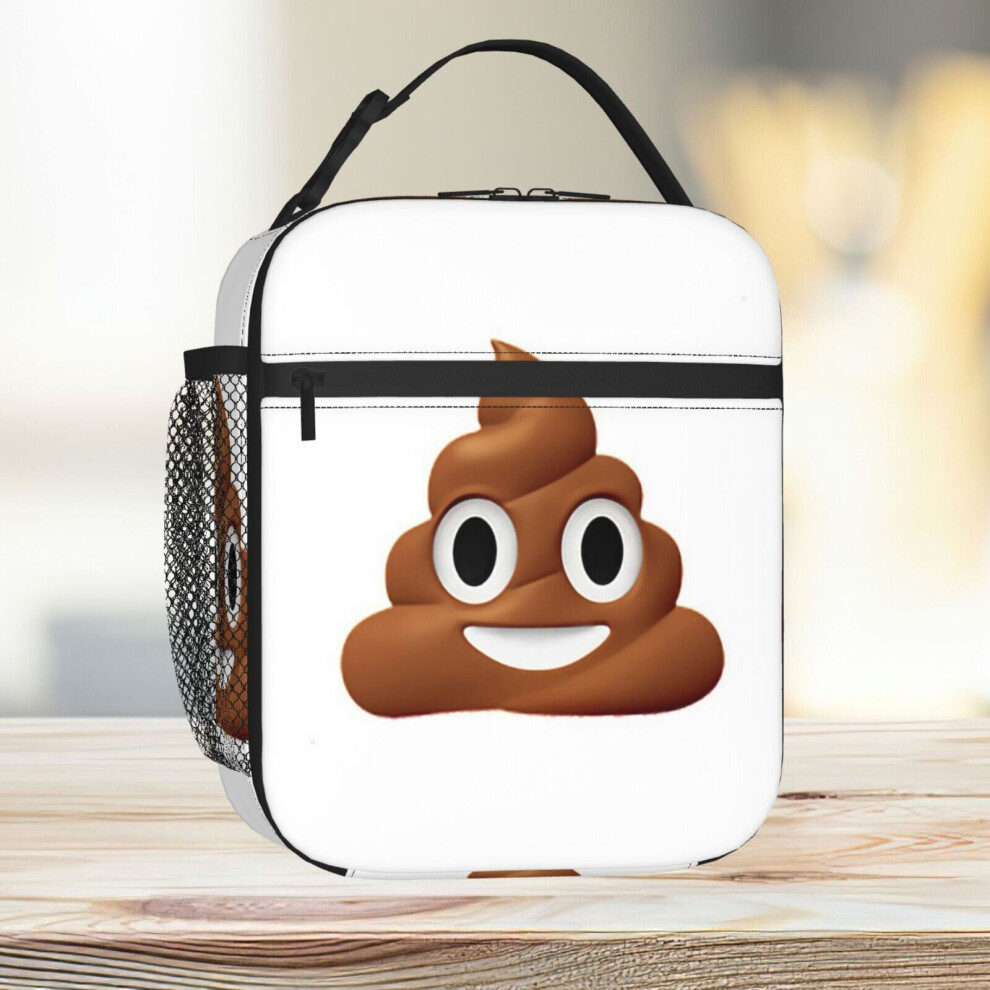 Lunch Bag Poo Emoji Tote Insulated Cooler Kids School Travel