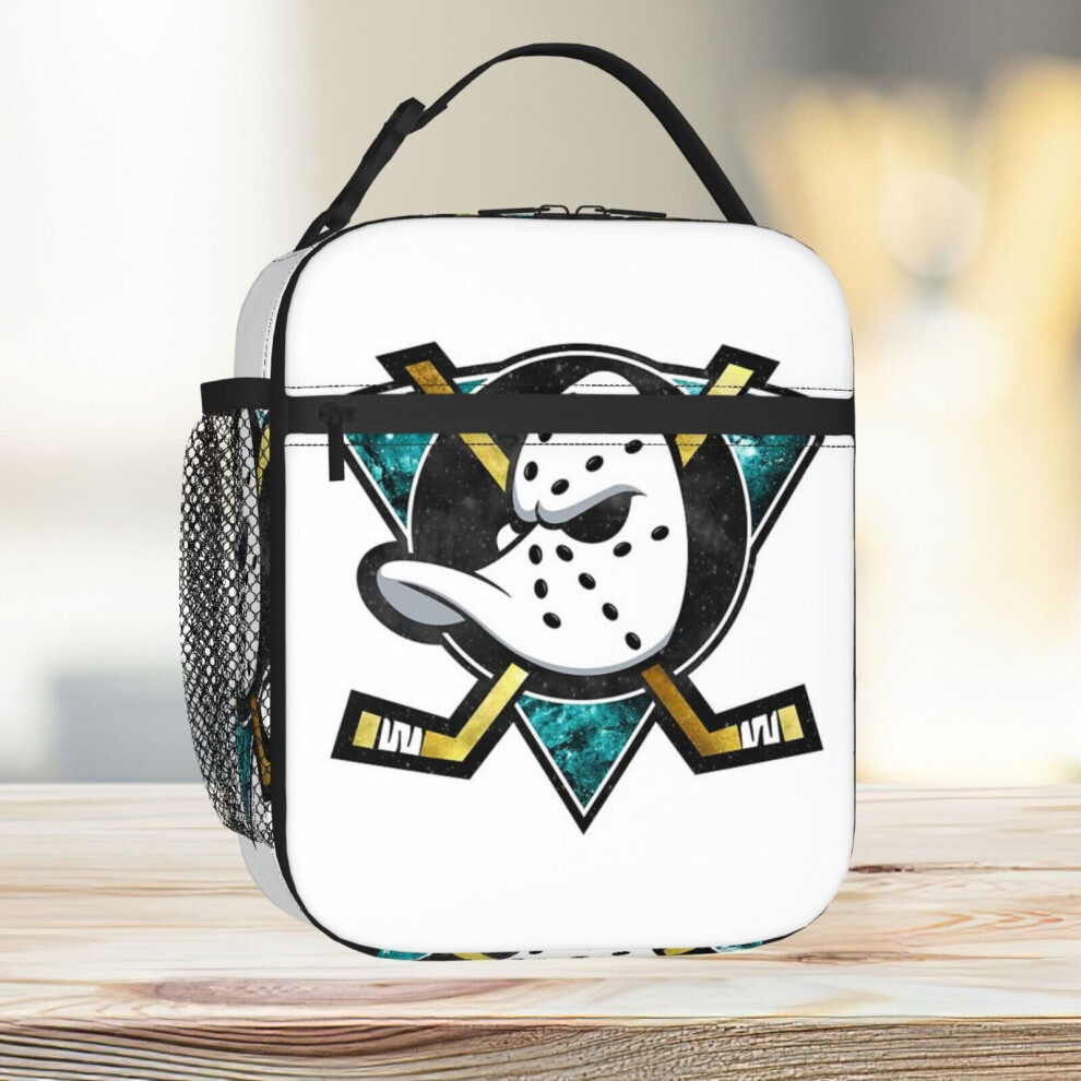 Famgem Lunch Bag Mighty Ducks Of Anaheim Logo Tote Insulated Cooler Kids School Travel