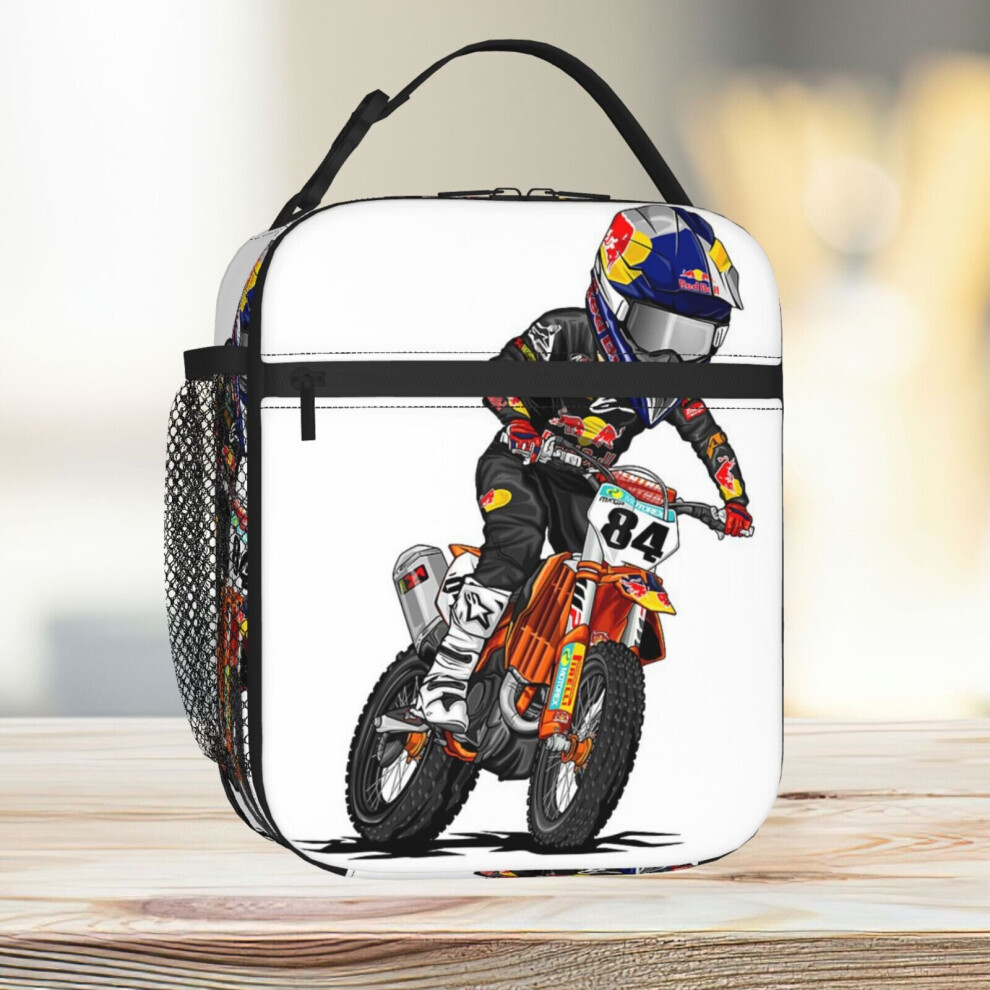 Lunch Bag Motocross Rider 84 Tote Insulated Cooler Kids School Travel