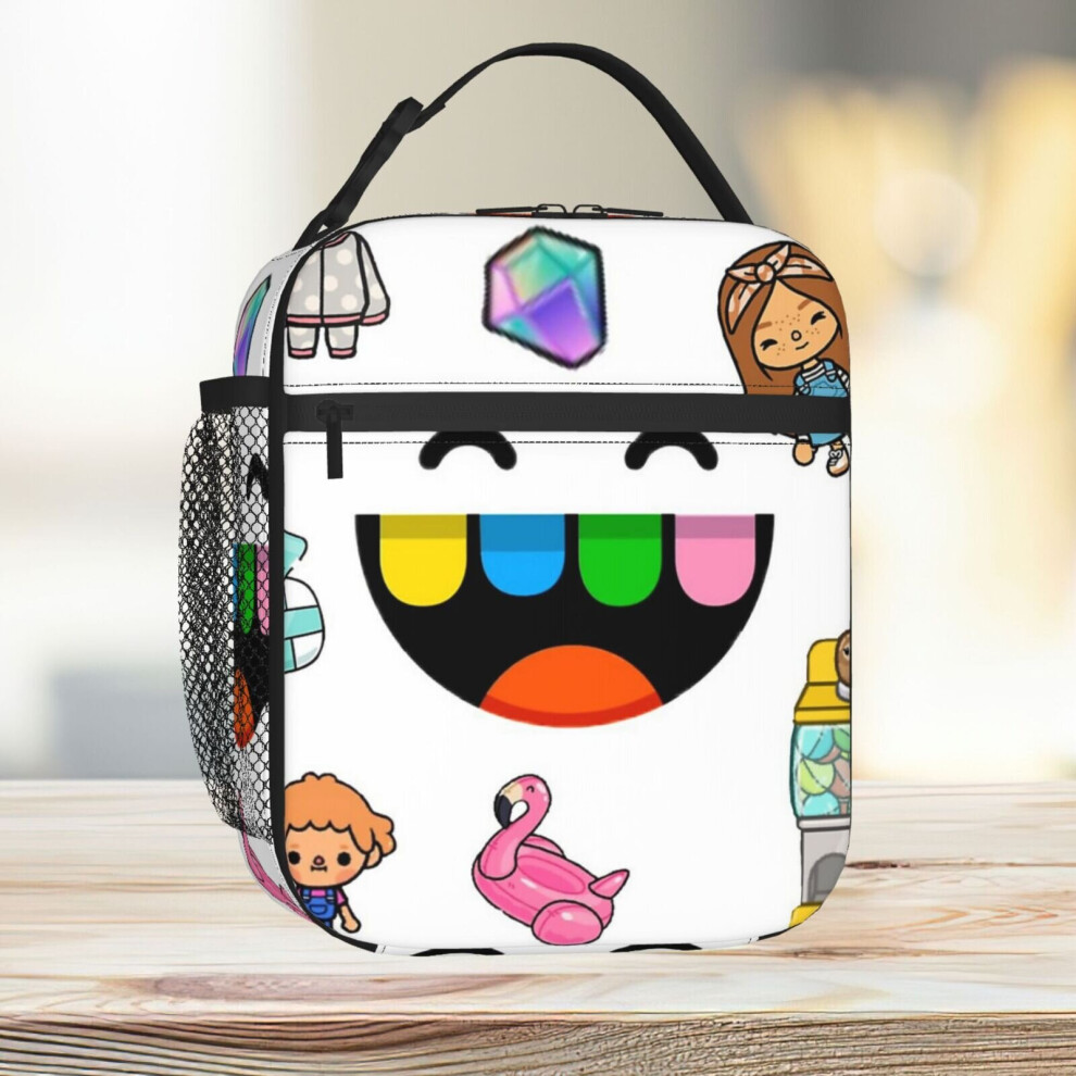 Famgem Lunch Bag Toca Boca Tote Insulated Cooler Kids School Travel