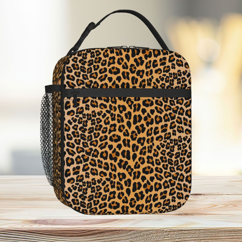 Lunch Bag Leopard Tote Insulated Cooler Kids School Travel