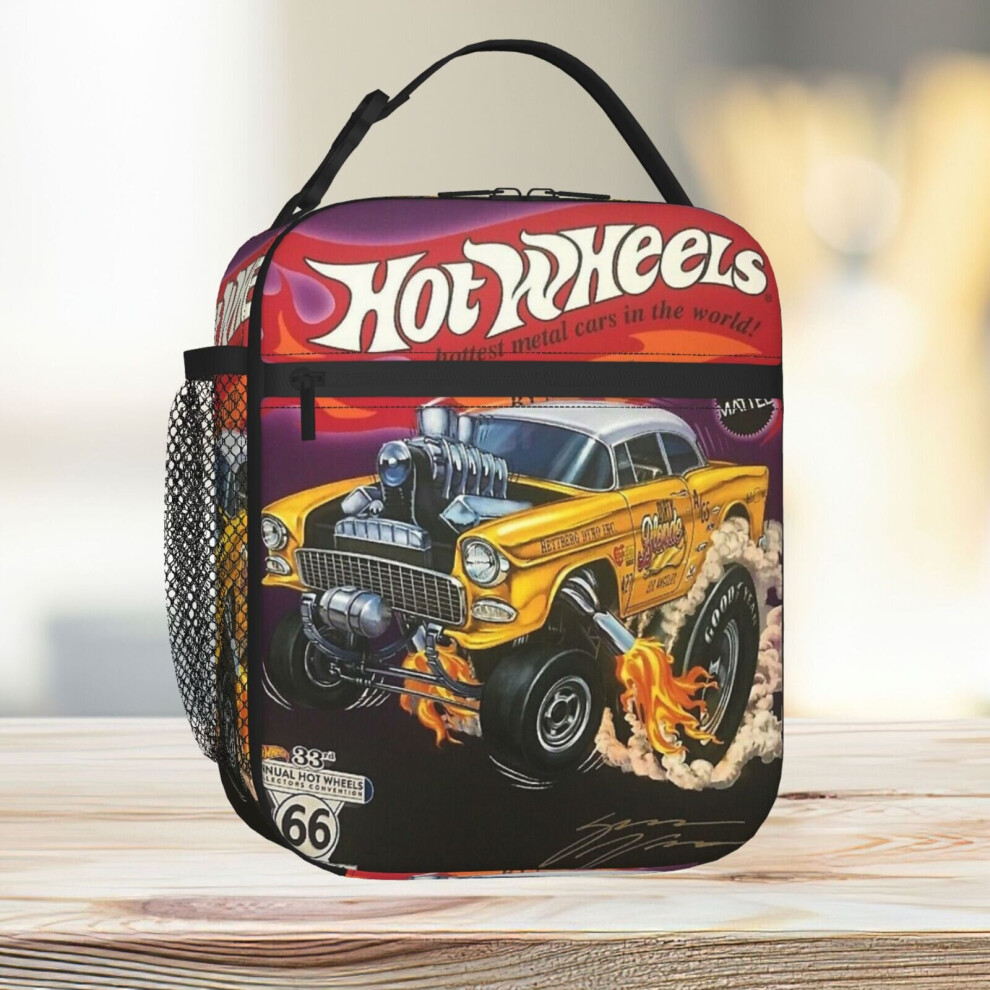 Lunch Bag Hot Wheels Gold 55 Gasser Tote Insulated Cooler Kids School Travel