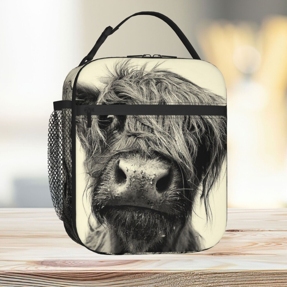 Lunch Bag Highland Cow Tote Insulated Cooler Kids School Travel