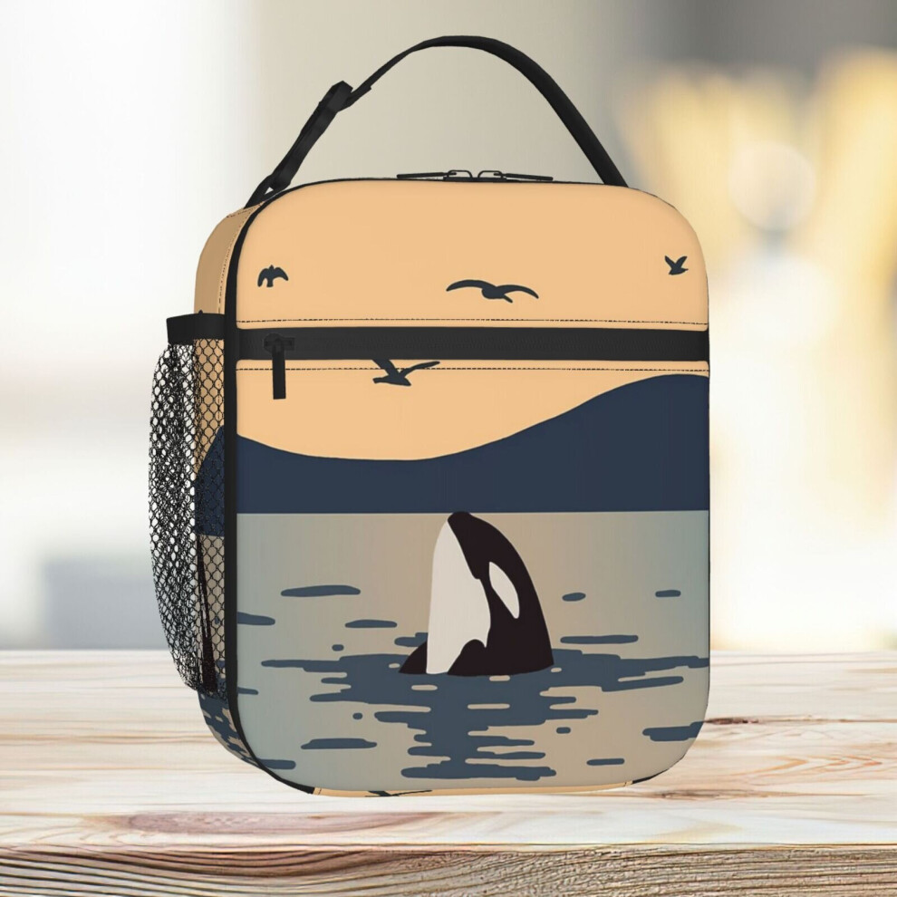 Lunch Bag Killer Whale Orca Tote Insulated Cooler Kids School Travel