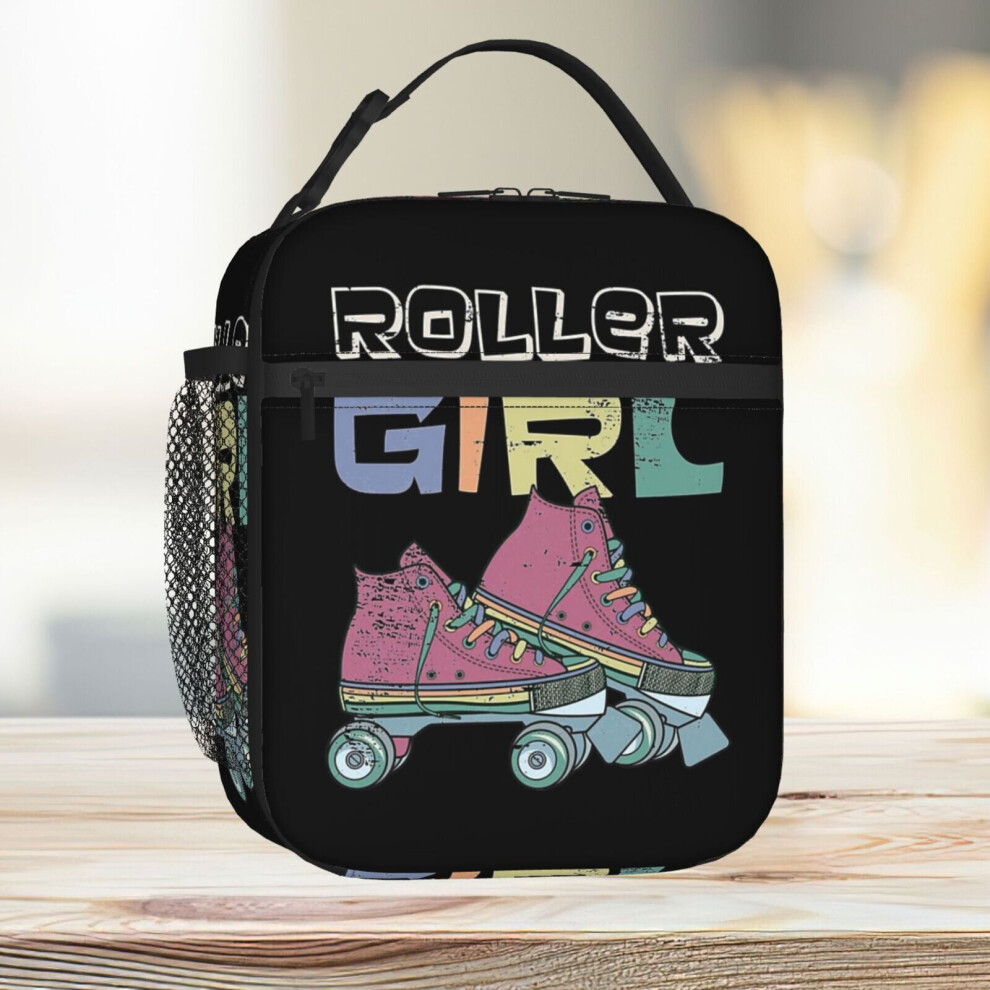 Lunch Bag Fun Roller Girl Roller Derby Roller Skates Gift Idea Product Perfect Gift Tote Insulated Cooler Kids School Travel