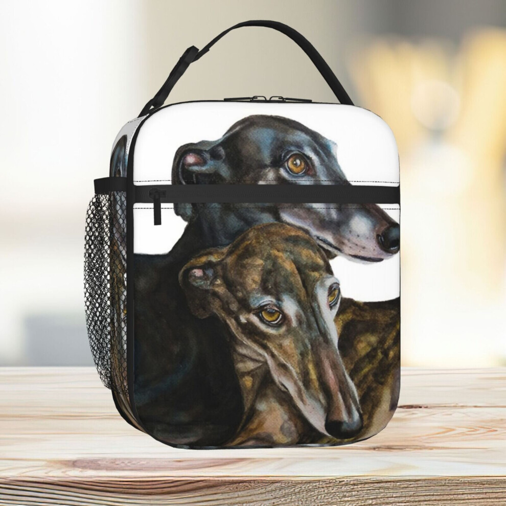 Greyhounds Galgos Espanol Insulated Lunch Bag - Large-Capacity Tote for School, Work, Travel with Detachable Strap