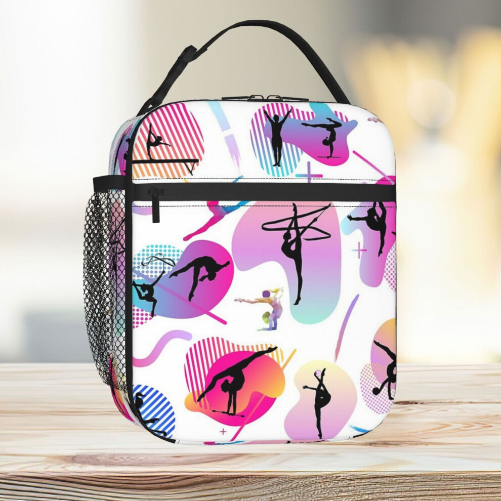 Famgem Lunch Bag Gymnastics Tote Insulated Cooler Kids School Travel