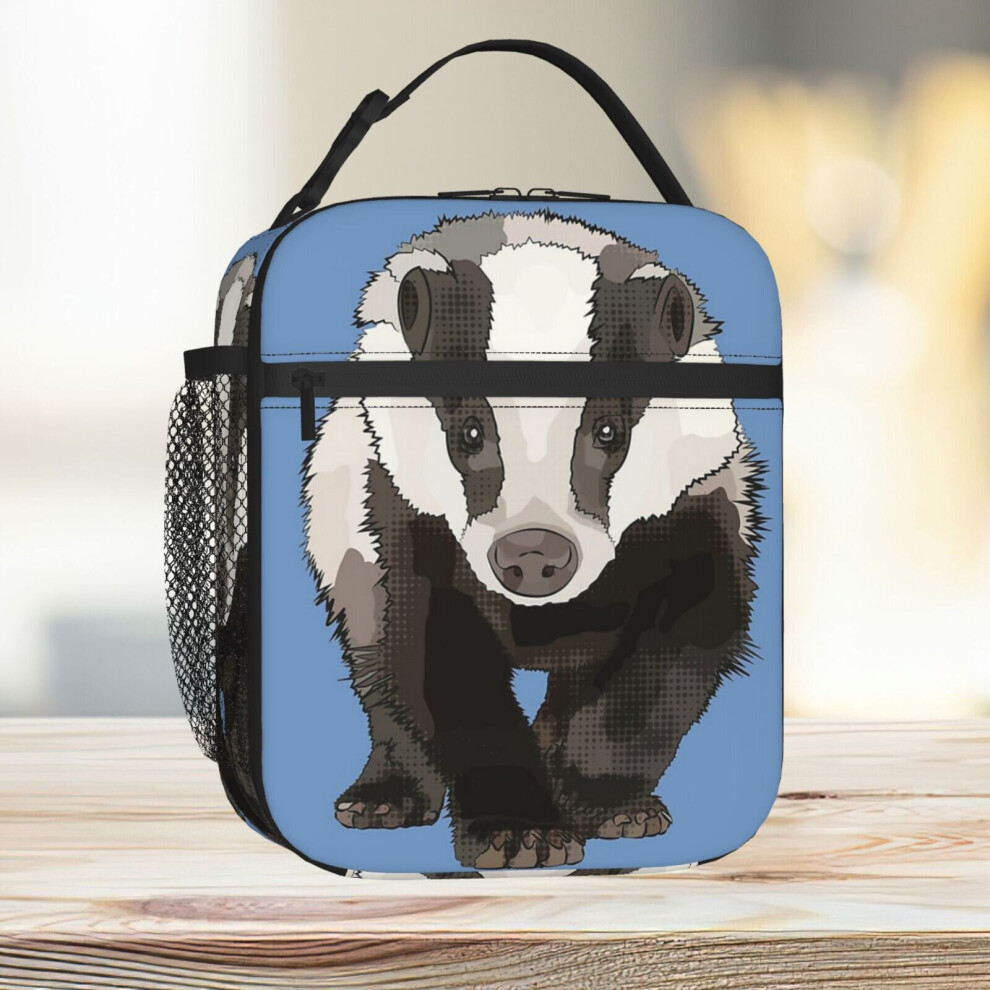Lunch Bag Blue Badger Tote Insulated Cooler Kids School Travel