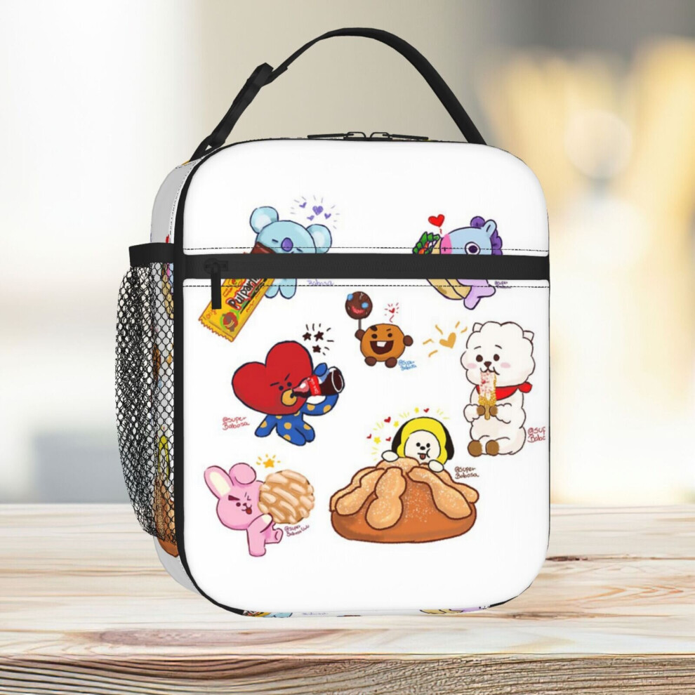 Lunch Bag Bt21, Bts, Kpop, Mexican Tote Insulated Cooler Kids School Travel