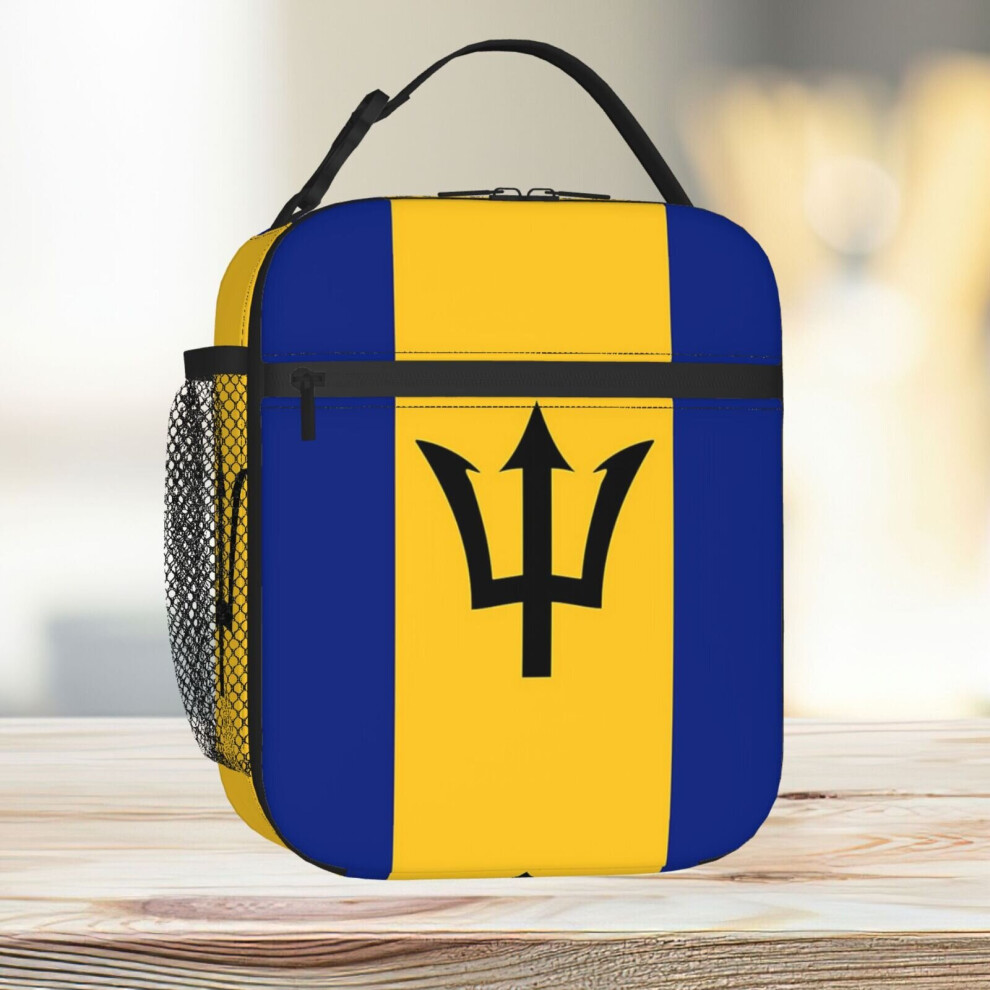 Famgem Lunch Bag Barbados Flag Tote Insulated Cooler Kids School Travel