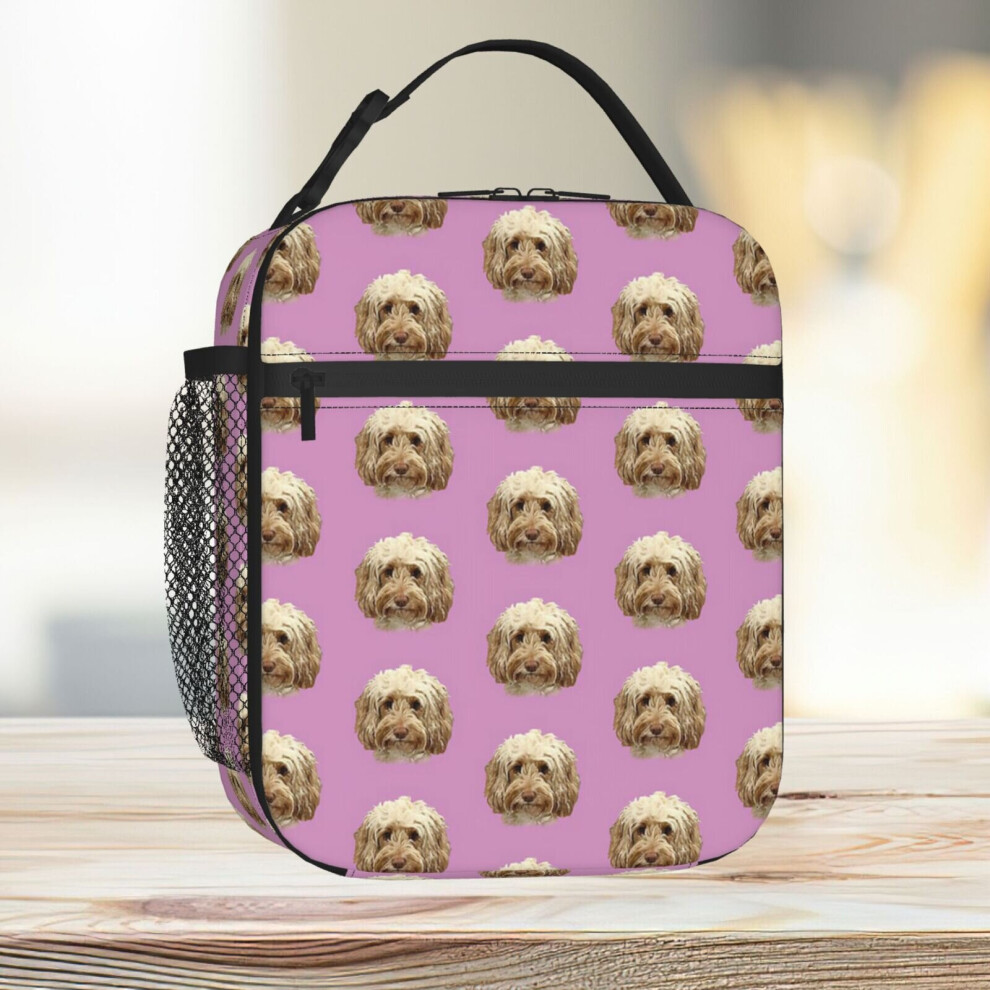 Lunch Bag Apricot Cockapoo Dog Tote Insulated Cooler Kids School Travel