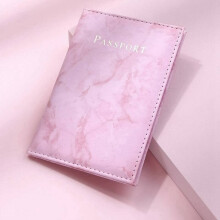Pink Marble Pattern Passport Holder