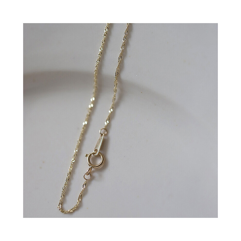 (Gold-17cm) S925 Sterling Silver Plated Water Ripple Bracelet Women's fried dough twist Nude Chain Twisted Fine Plain Chain-image-OPC-PBSDPZQ-NEW