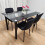 Black Clear Glass Dining Table With 4 Black Tufted Velvet Chairs Set 8