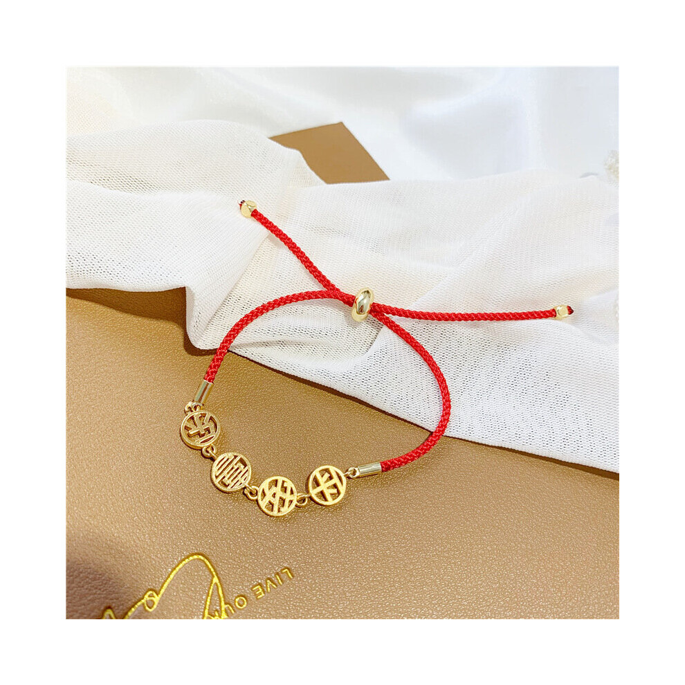 BR248 Fine Jewelry Woman Girl Bride Birthday Wedding Gift Vintage Safe Happy 24KT Bracelet-image-OPC-PBSDTP8-NEW