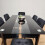 Black Clear Glass Dining Table With 6 Black Tufted Velvet Chairs Set 4