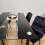 Black Clear Glass Dining Table With 6 Black Tufted Velvet Chairs Set 8