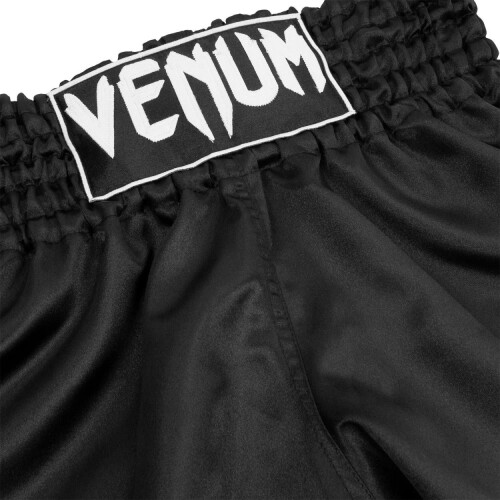 (X-Large) VENUM CLASSIC MUAY THAI SHORTS - BLACK/WHITE 2